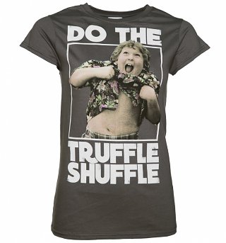 Women's Charcoal Goonies Do The TruffleShuffle Slogan T-Shirt Women's Charcoal Goonies Do The TruffleShuffle Slogan T-Shirt