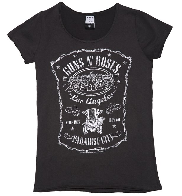 Women's Charcoal L.A Paradise City T-Shirt from Amplified Women's Charcoal L.A Paradise City T-Shirt from Amplified