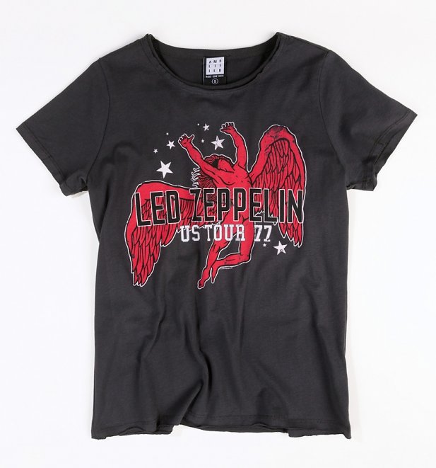 Women's Charcoal Led Zeppelin 1977 Tour T-Shirt from Amplified Women's Charcoal Led Zeppelin 1977 Tour T-Shirt from Amplified