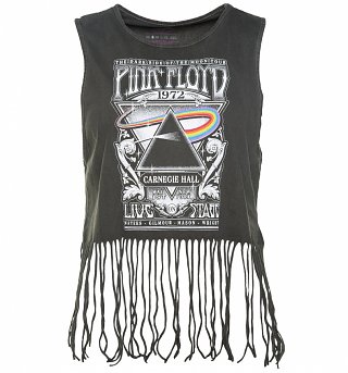 Women's Charcoal Pink Floyd Carnegie Hall Vest With Tassels Women's Charcoal Pink Floyd Carnegie Hall Vest With Tassels