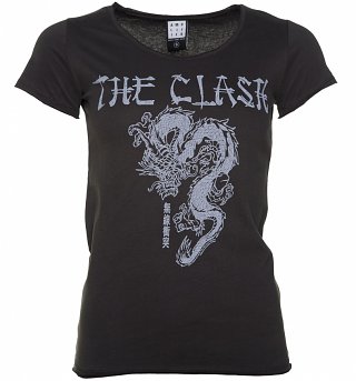 Women's Charcoal The Clash Dragon T-Shirt from Amplified Women's Charcoal The Clash Dragon T-Shirt from Amplified