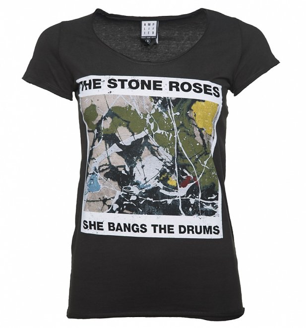 Women's Charcoal The Stone Roses She Bangs T-Shirt from Amplified Women's Charcoal The Stone Roses She Bangs T-Shirt from Amplified