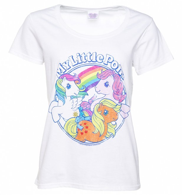 Women's Classic My Little Pony White Scoop Neck T-Shirt