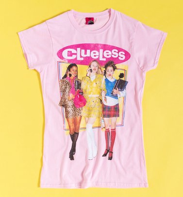 Women's Clueless Group Shot Light Pink Fitted T-Shirt