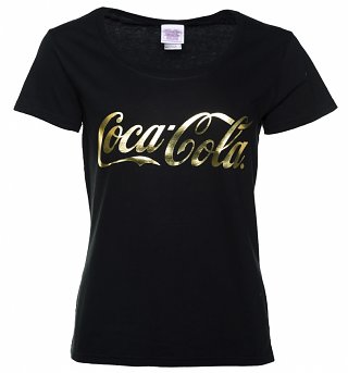 Women's Coca-Cola Gold Foil Logo Scoop Neck T-Shirt Women's Coca-Cola Gold Foil Logo Scoop Neck T-Shirt