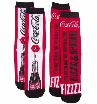 Women's Coca-Cola It's The Real Thing 2pk Socks Women's Coca-Cola It's The Real Thing 2pk Socks