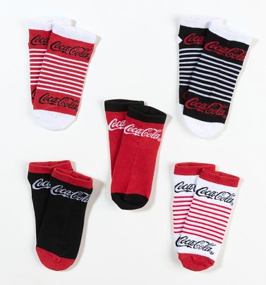 Women's Coca-Cola Set Of 5 Trainer Socks Women's Coca-Cola Set Of 5 Trainer Socks