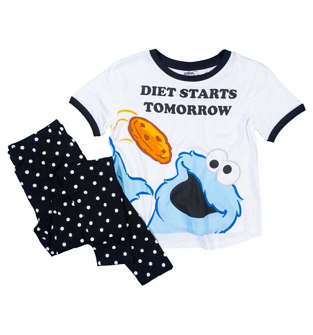 Women's Cookie Monster Diet Starts Tomorrow Pyjama Set Women's Cookie Monster Diet Starts Tomorrow Pyjama Set
