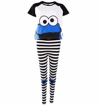 Women's Cookie Monster Sesame Street Pyjama Set Women's Cookie Monster Sesame Street Pyjama Set