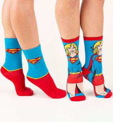 Women's DC Comics Supergirl 2pk Socks Women's DC Comics Supergirl 2pk Socks