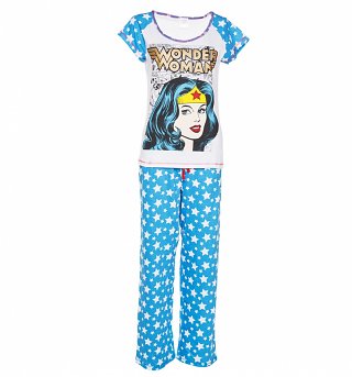 Women's DC Comics Wonder Woman Stars Pyjamas Women's DC Comics Wonder Woman Stars Pyjamas