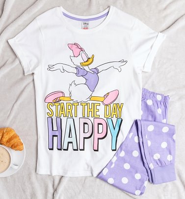 Women's Daisy Duck Start The Day Happy Pyjamas Women's Daisy Duck Start The Day Happy Pyjamas