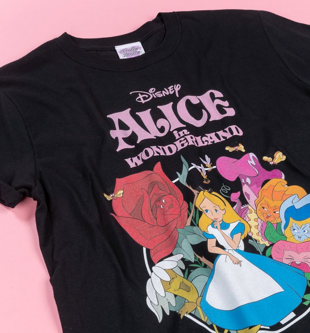 Alice im Wunderland Adventure S-XL Disney Vintage Damen Lizenz T-Shirt