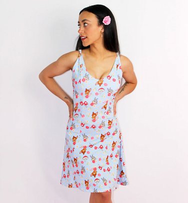 Women's Disney Bambi Woodland All Over Print Dress from Cakeworthy Women's Disney Bambi Woodland All Over Print Dress from Cakeworthy
