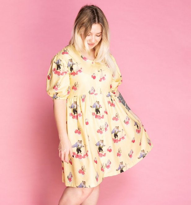 Women's Disney Beauty And The Beast Puffy Sleeve Dress from Cakeworthy Women's Disney Beauty And The Beast Puffy Sleeve Dress from Cakeworthy