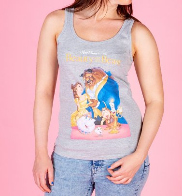 Women's Disney Beauty And The Beast Video Cover Fitted Grey Vest Women's Disney Beauty And The Beast Video Cover Fitted Grey Vest