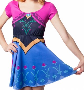 Women's Disney Frozen Anna Costume Skater Dress Women's Disney Frozen Anna Costume Skater Dress