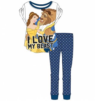 Women's Disney I Love My Beast Beauty And The Beast Pyjamas Women's Disney I Love My Beast Beauty And The Beast Pyjamas