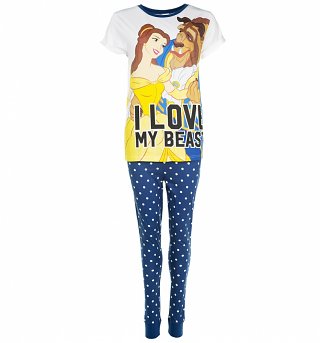 Women's Disney I Love My Beast Beauty And The Beast Pyjamas Women's Disney I Love My Beast Beauty And The Beast Pyjamas