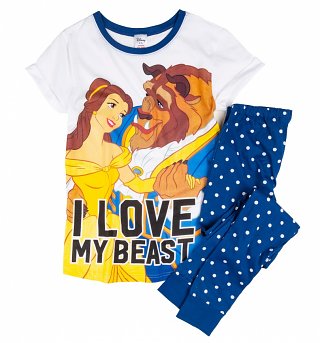 Women's Disney I Love My Beast Beauty And The Beast Pyjamas Women's Disney I Love My Beast Beauty And The Beast Pyjamas