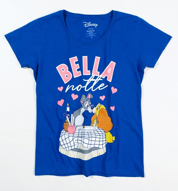 Women's Disney Lady And The Tramp Bella Notte T-Shirt Women's Disney Lady And The Tramp Bella Notte T-Shirt