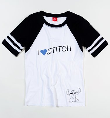 Women's Disney Lilo And Stitch I Love Stitch Baseball T-Shirt Women's Disney Lilo And Stitch I Love Stitch Baseball T-Shirt