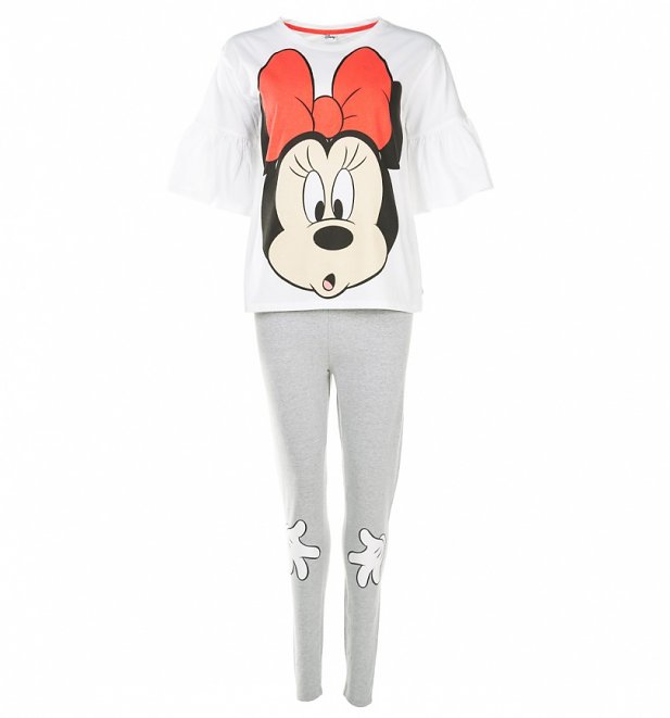 Women's Disney Minnie Mouse Frill Sleeve Pyjama Set Women's Disney Minnie Mouse Frill Sleeve Pyjama Set