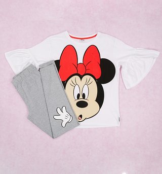 Women's Disney Minnie Mouse Frill Sleeve Pyjama Set Women's Disney Minnie Mouse Frill Sleeve Pyjama Set