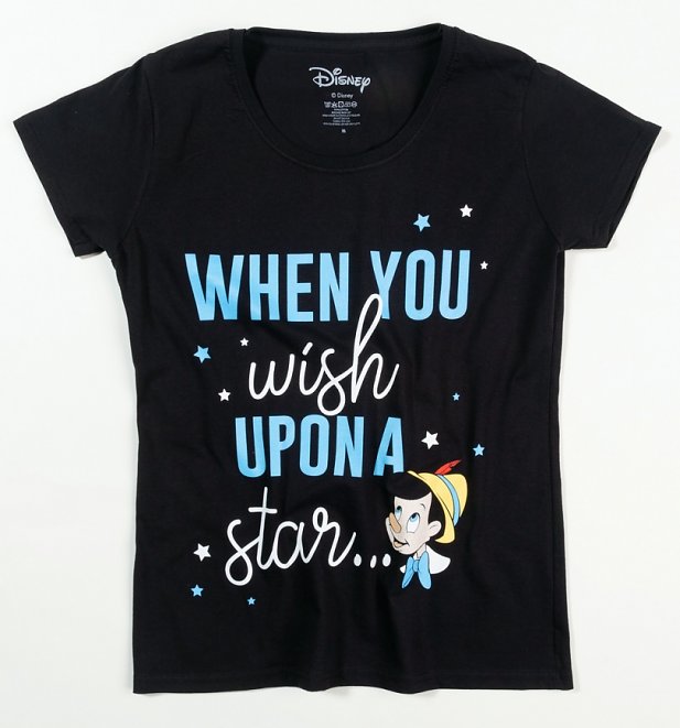Women's Disney Pinocchio When You Wish Upon A Star T-Shirt Women's Disney Pinocchio When You Wish Upon A Star T-Shirt