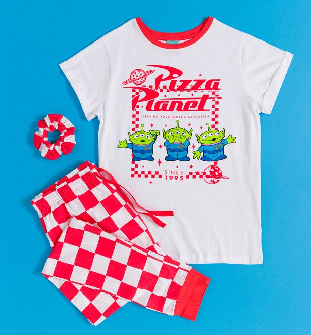 Women's Disney Pixar Toy Story Pizza Planet Aliens Pyjama and Scrunchie Set Women's Disney Pixar Toy Story Pizza Planet Aliens Pyjama and Scrunchie Set