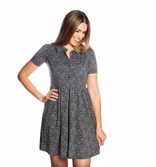 Women's Disney The Haunted Mansion Wallpaper Button Up Dress from Cakeworthy Women's Disney The Haunted Mansion Wallpaper Button Up Dress from Cakeworthy