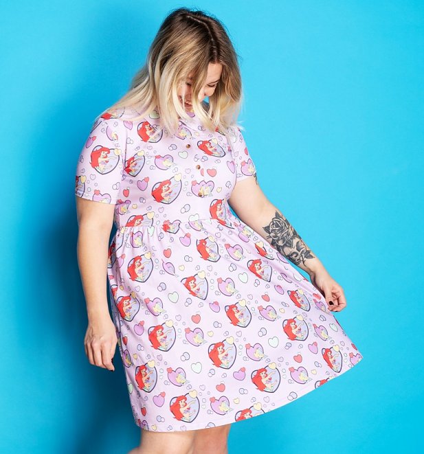Women's Disney The Little Mermaid Bubble Button Up Dress from Cakeworthy