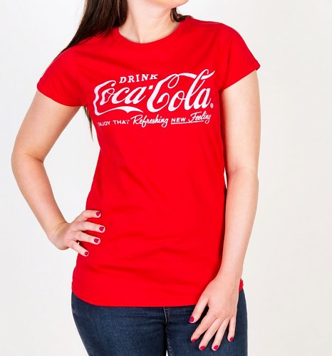 Women's Drink Coca-Cola Logo Fitted T-Shirt Women's Drink Coca-Cola Logo Fitted T-Shirt