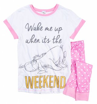 Women's Eeyore Wake Me Up When Its The Weekend Pyjamas Women's Eeyore Wake Me Up When Its The Weekend Pyjamas