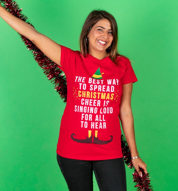 Women's Elf Christmas Cheer Fitted T-Shirt