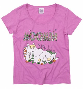 Women's Floral Moomins Scoop Neck T-Shirt Women's Floral Moomins Scoop Neck T-Shirt