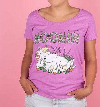 Women's Floral Moomins Scoop Neck T-Shirt Women's Floral Moomins Scoop Neck T-Shirt