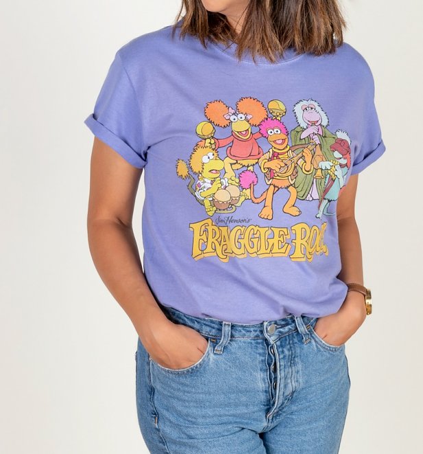 Women's Fraggle Rock Group Violet Boyfriend T-Shirt