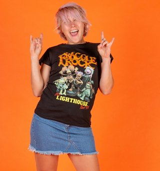 Women's Fraggle Rock Lighthouse Tour Black Fitted T-Shirt Women's Fraggle Rock Lighthouse Tour Black Fitted T-Shirt