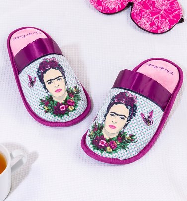 Women's Frida Kahlo Violet Bouquet Slippers Women's Frida Kahlo Violet Bouquet Slippers