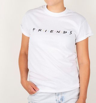 Women's Friends Logo Rolled Sleeve Boyfriend T-Shirt Women's Friends Logo Rolled Sleeve Boyfriend T-Shirt