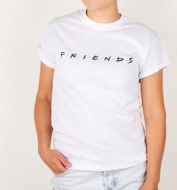 Friends Logo Rolled Sleeve Boyfriend T-Shirt