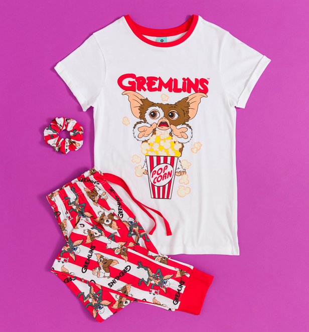 Women's Gremlins Gizmo Movie Night Pyjama and Scrunchie Set Women's Gremlins Gizmo Movie Night Pyjama and Scrunchie Set