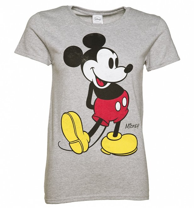 Women's Grey Marl Disney Classic Mickey Mouse TShirt