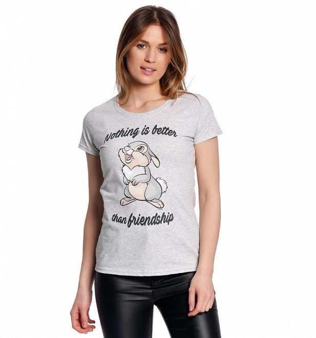 Women's Grey Marl Disney Thumper Friendship T-Shirt Women's Grey Marl Disney Thumper Friendship T-Shirt