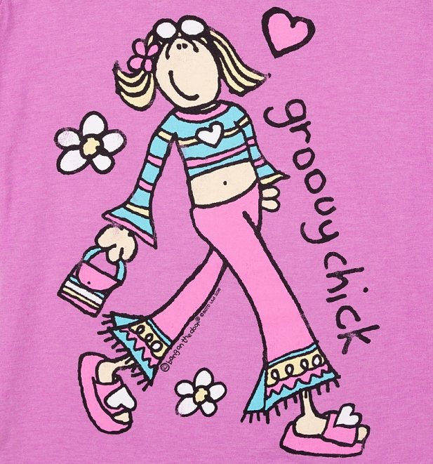 Women's Groovy Chick Heather Orchid Scoop Neck T-Shirt Women's Groovy Chick Heather Orchid Scoop Neck T-Shirt