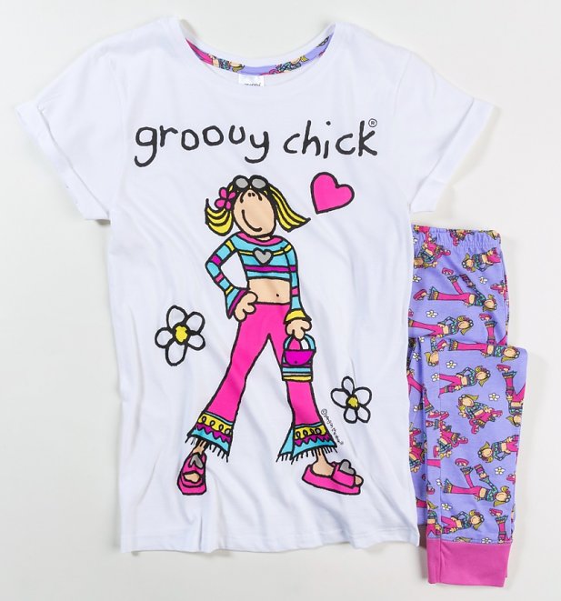 Women's Purple Groovy Chick Pyjamas