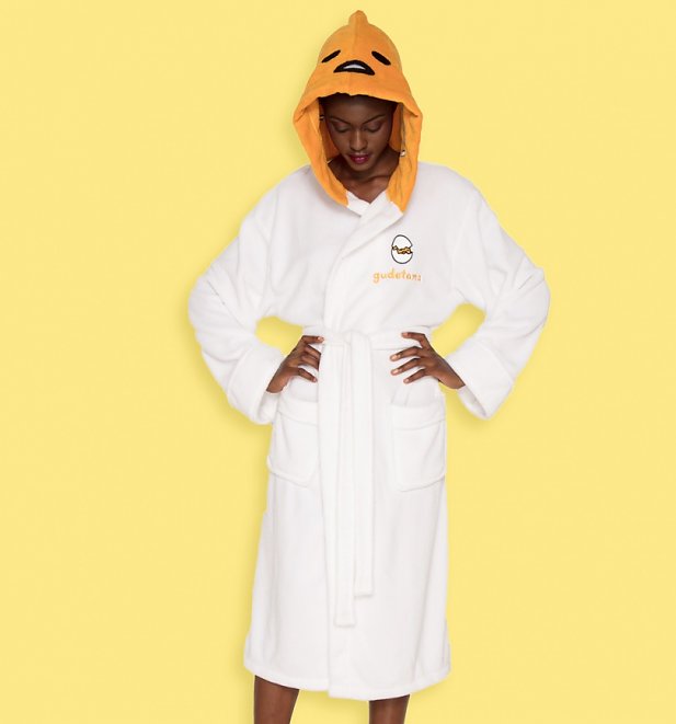 Women's Gudetama Egg Head Dressing Gown With Hood Women's Gudetama Egg Head Dressing Gown With Hood