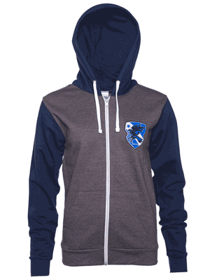 Women's Harry Potter Ravenclaw Crest Zip Up Contrast Hoodie Women's Harry Potter Ravenclaw Crest Zip Up Contrast Hoodie