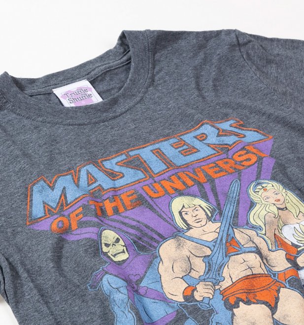Women's He-Man, She-Ra and Skeletor Dark Heather Boyfriend Fit Rolled Sleeve T-Shirt Women's He-Man, She-Ra and Skeletor Dark Heather Boyfriend Fit Rolled Sleeve T-Shirt